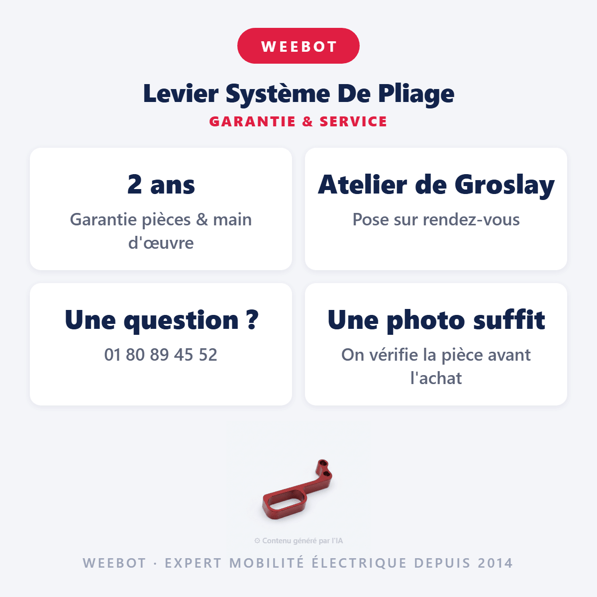 Levier Système De Pliage pour Trottinette Electrique Weebot Anoki X - Weebot