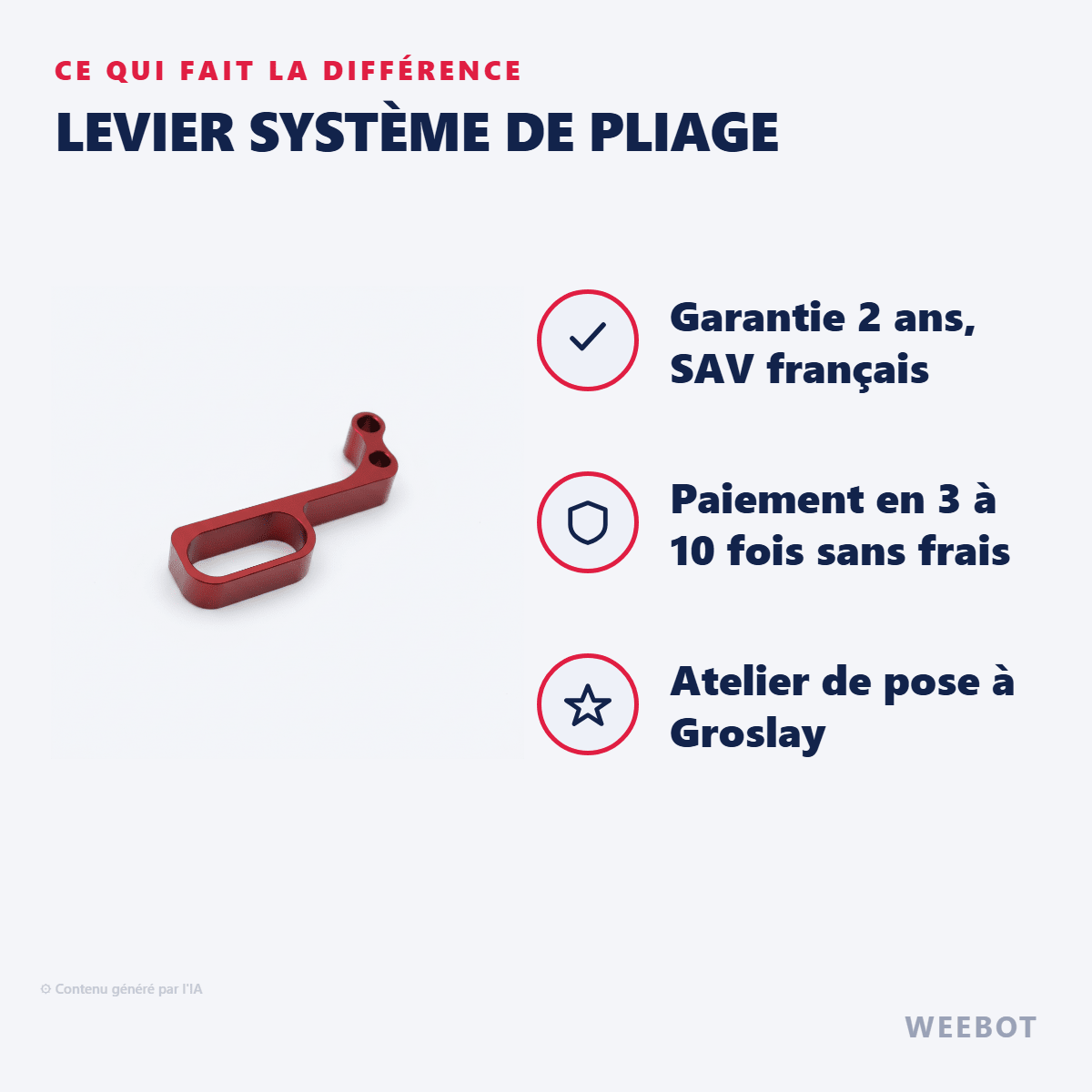 Levier Système De Pliage pour Trottinette Electrique Weebot Anoki X - Weebot