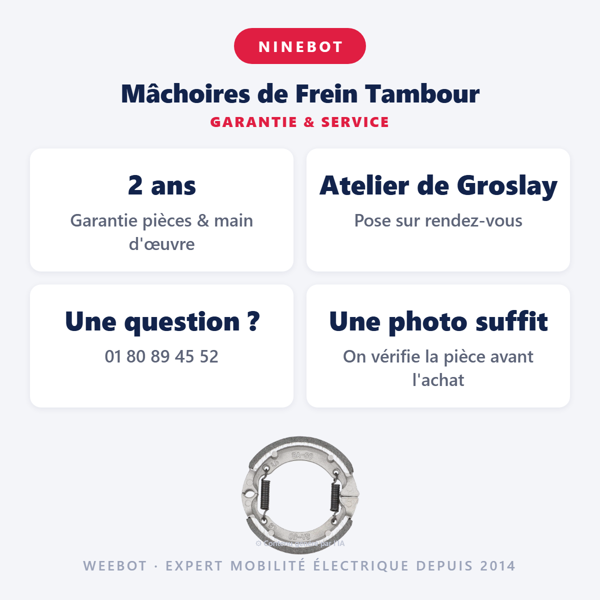 Mâchoires de Frein Tambour : garantie 2 ans et service après-vente