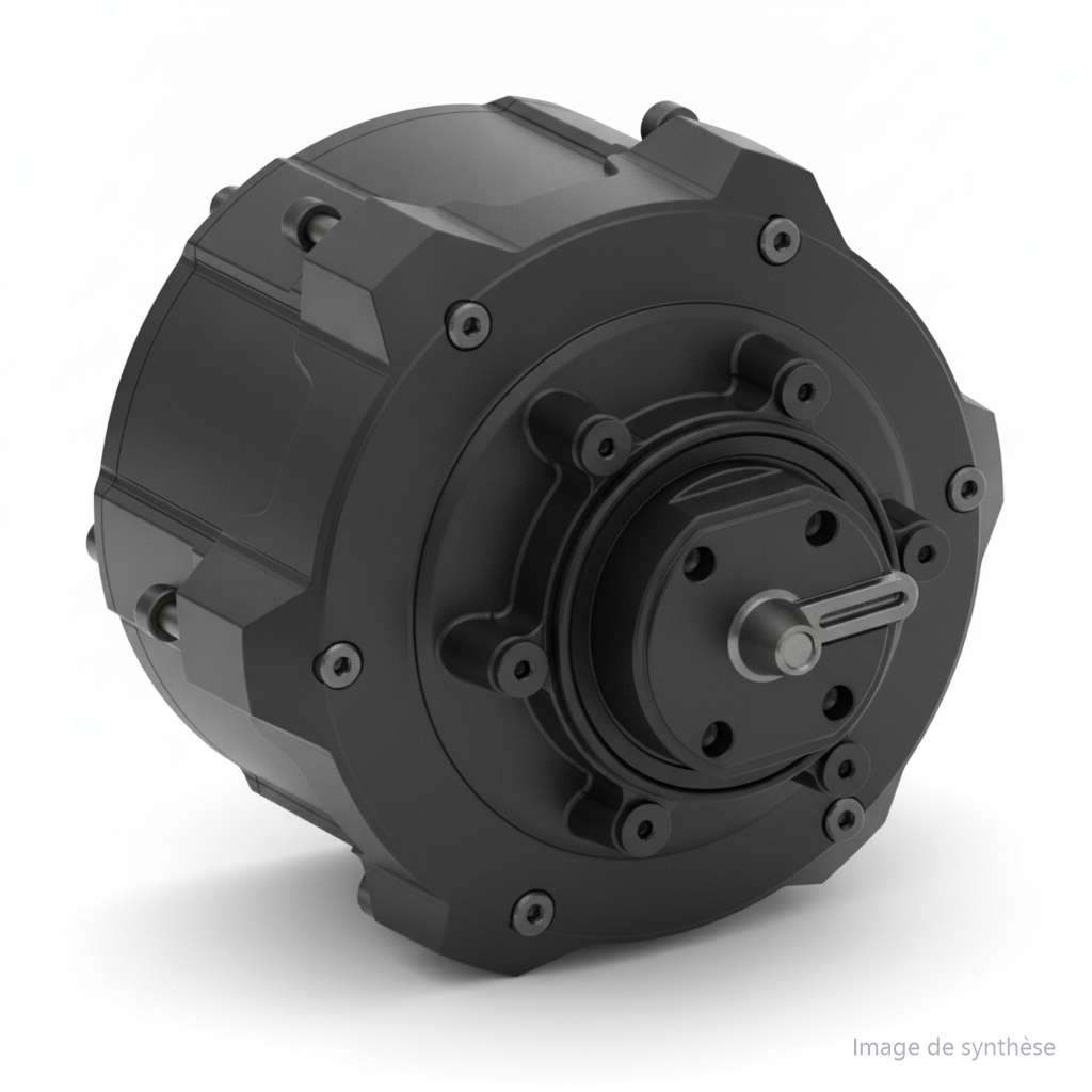 Moteur avant de trottinette électrique Rovoron S7 vu en perspective
