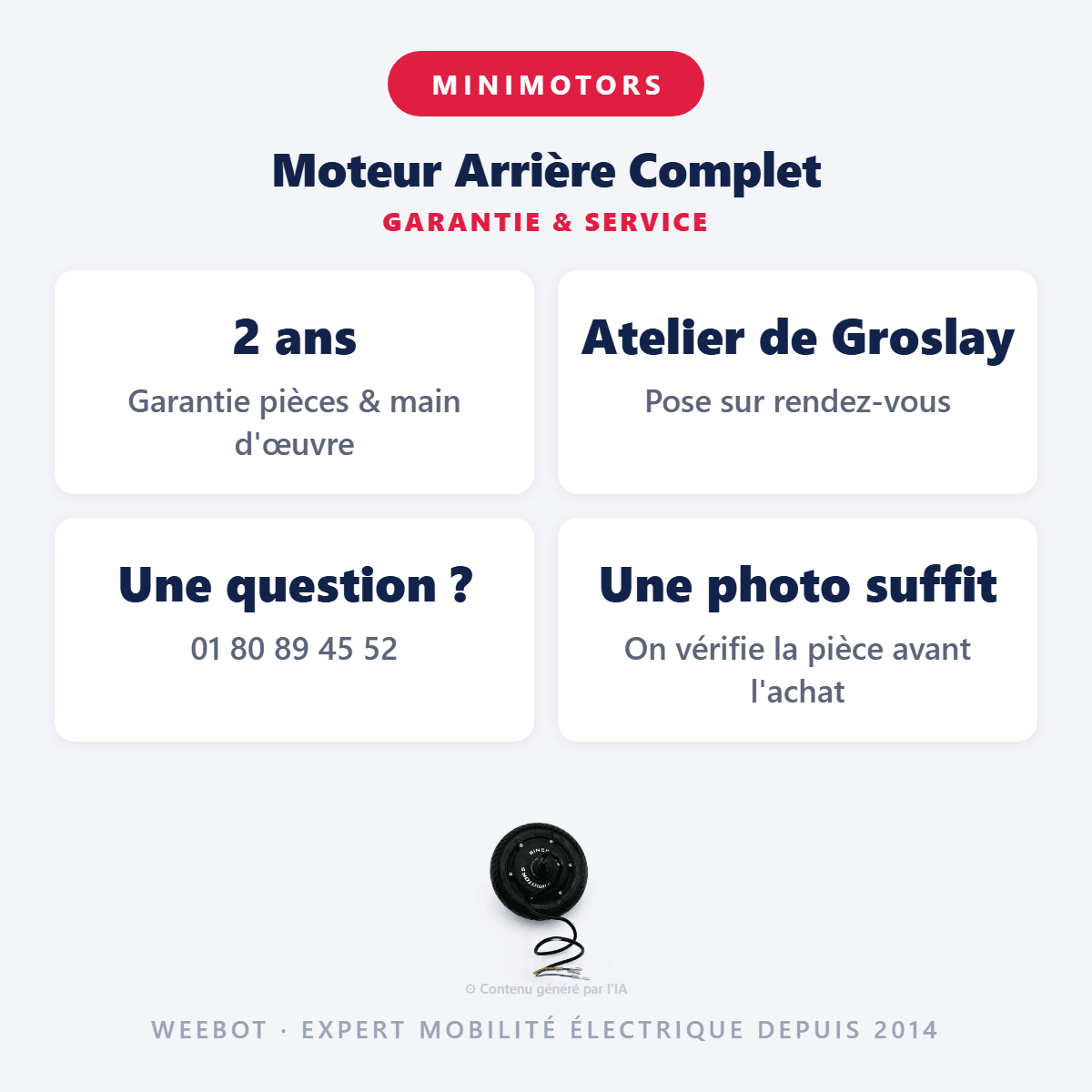 Moteur Arrière Complet pour Trottinette Électrique Speedway Mini 4 Pro - Weebot