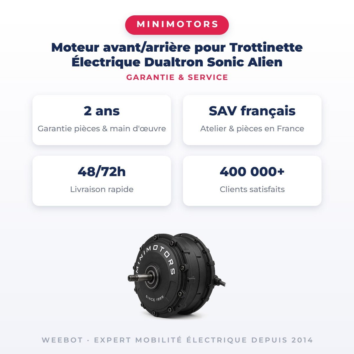Moteur avant/arrière pour Trottinette Électrique Dualtron Sonic Alien - Weebot