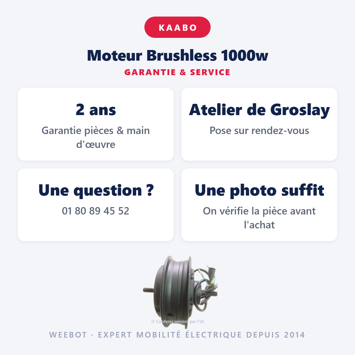 Moteur Brushless 1000w : garantie 2 ans et service après-vente