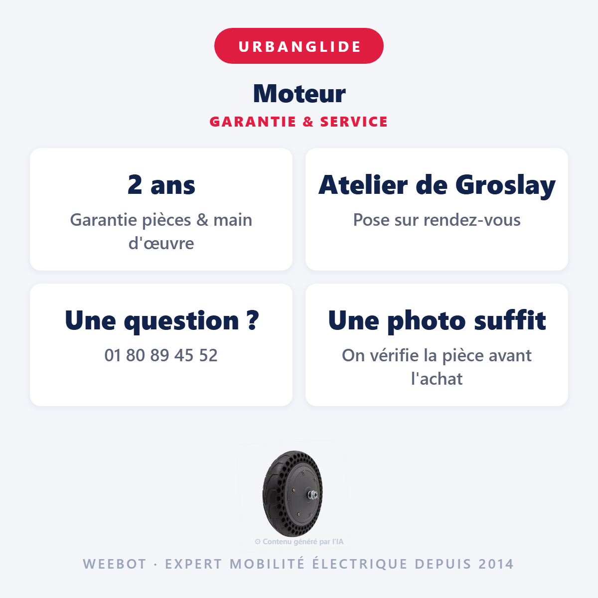 Moteur : garantie 2 ans et service après-vente