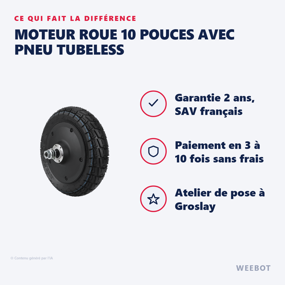 Moteur Roue 10 Pouces avec Pneu Tubeless : les points forts