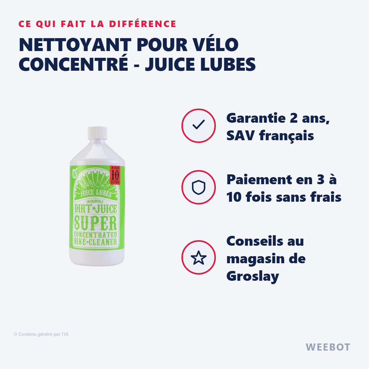 Nettoyant pour Vélo Concentré - Juice Lubes : les points forts