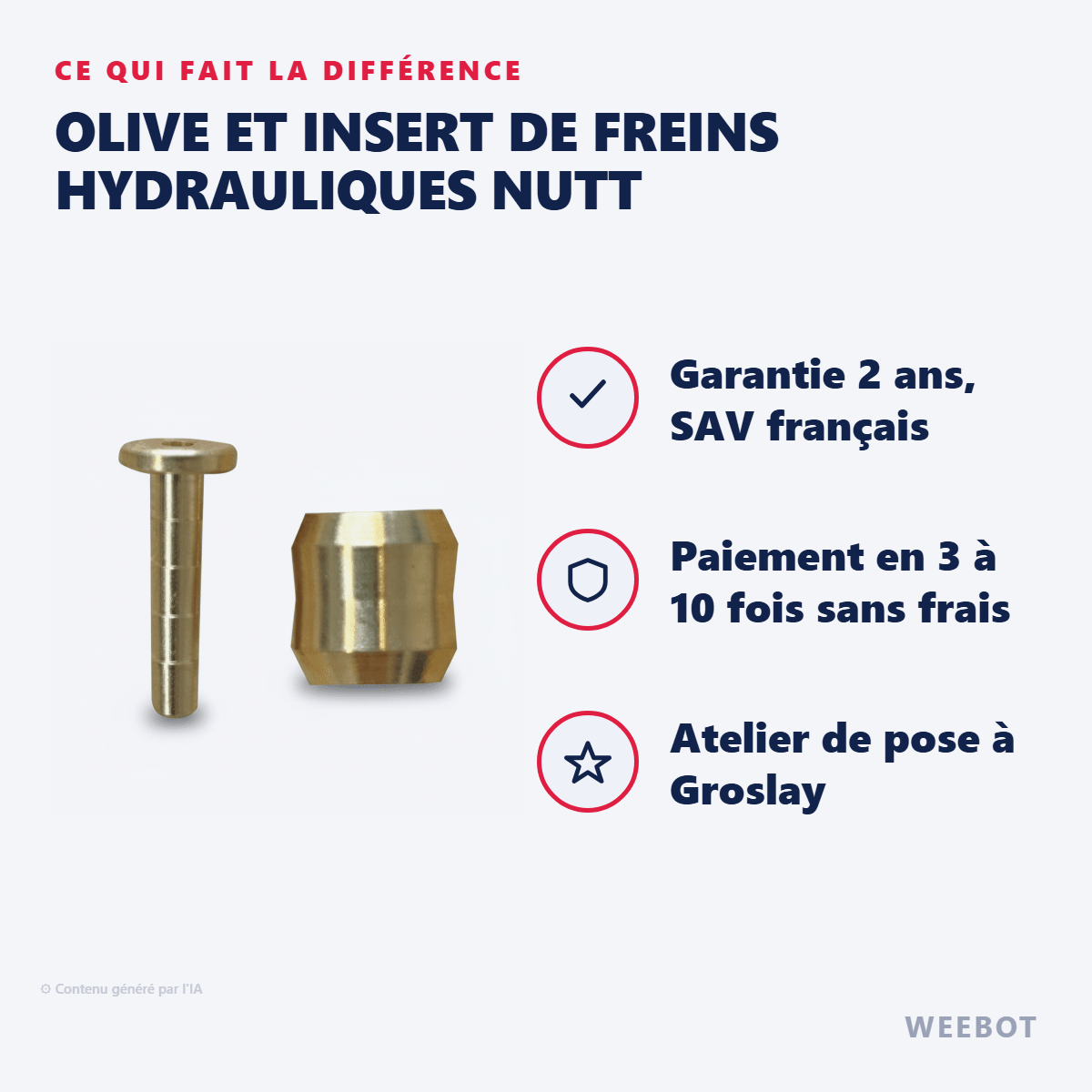 Olive Et Insert De Freins Hydrauliques Nutt - Weebot