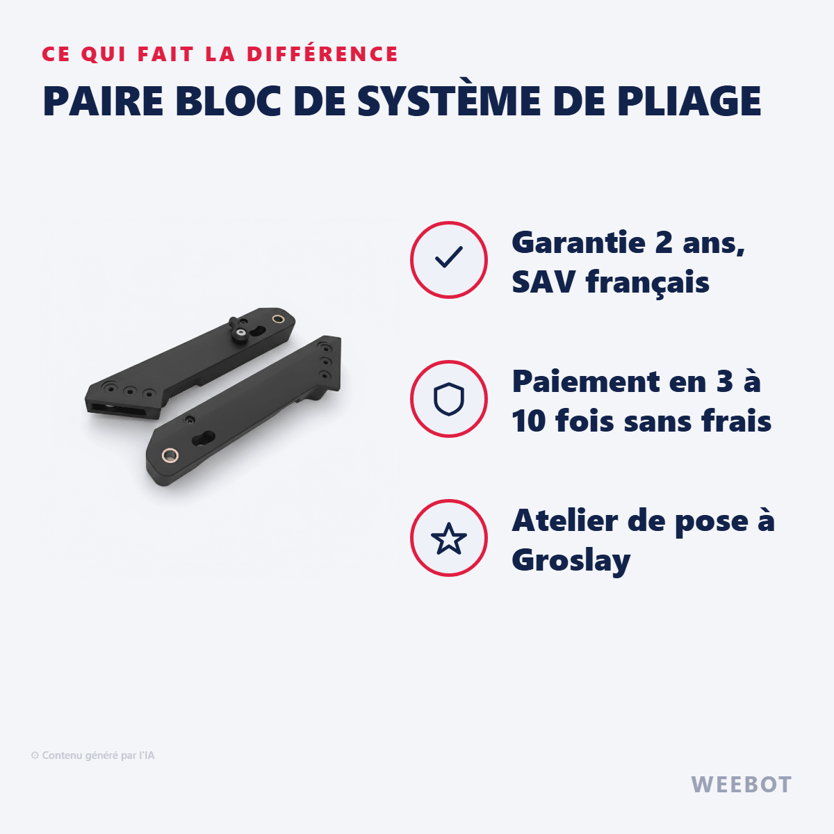 Paire Bloc De Système De Pliage pour Trottinette Electrique E-Twow - Weebot