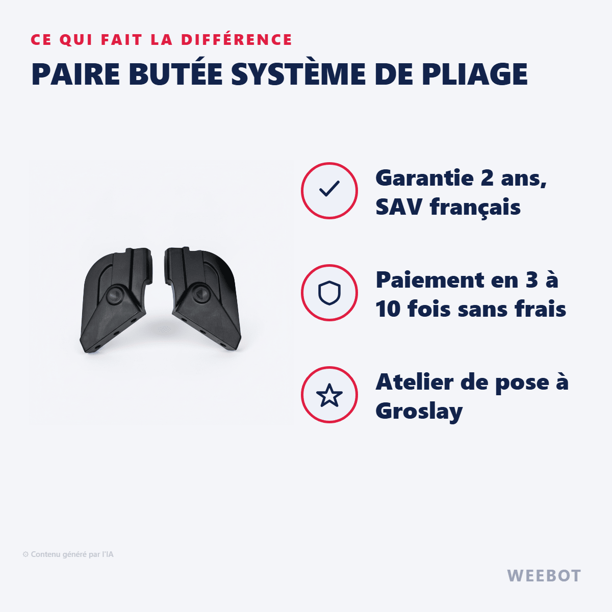 Paire Butée système de pliage pour Trottinette Electrique E-Twow - Weebot