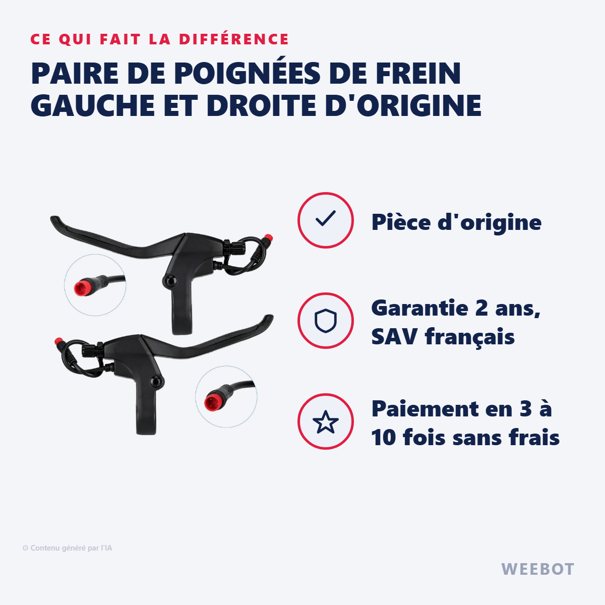 Paire de Poignées de Frein Gauche et Droite d'Origine : les points forts