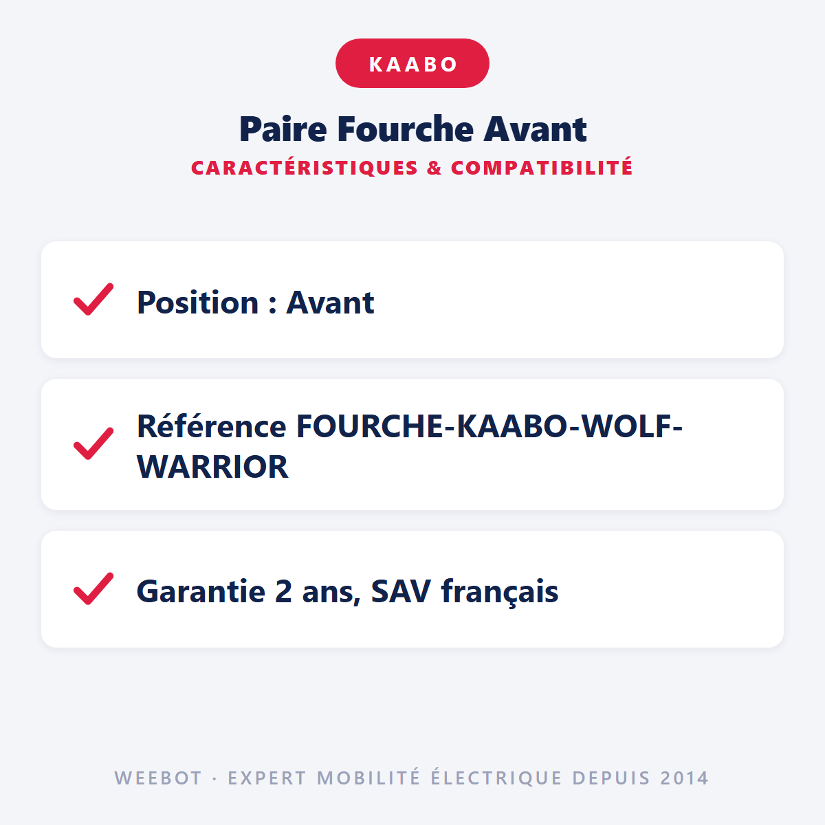 Paire Fourche Avant : caractéristiques et compatibilité