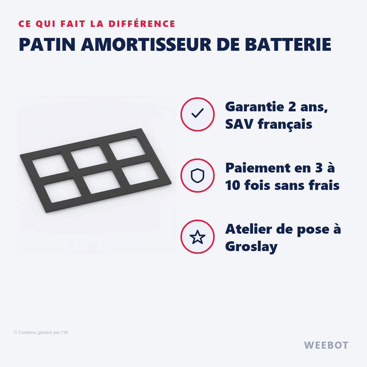 Patin Amortisseur de Batterie : les points forts