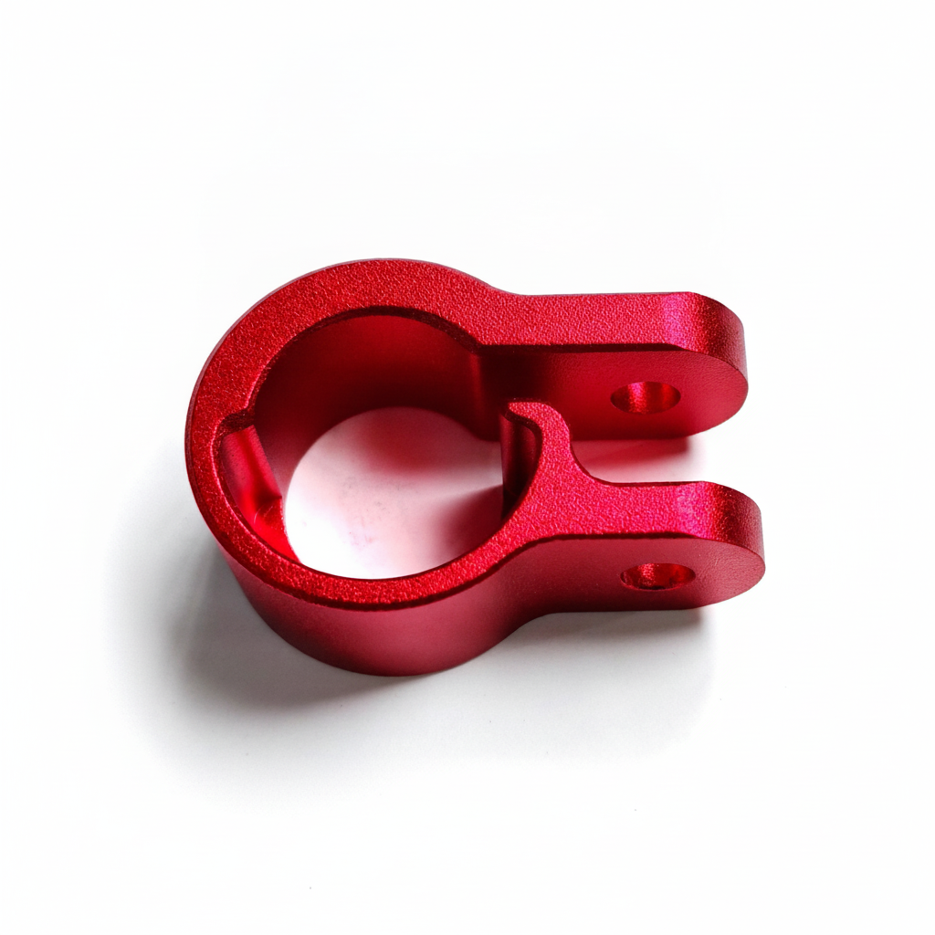 Petit Collier de Serrage Guidon Gauche Rouge, vue 3