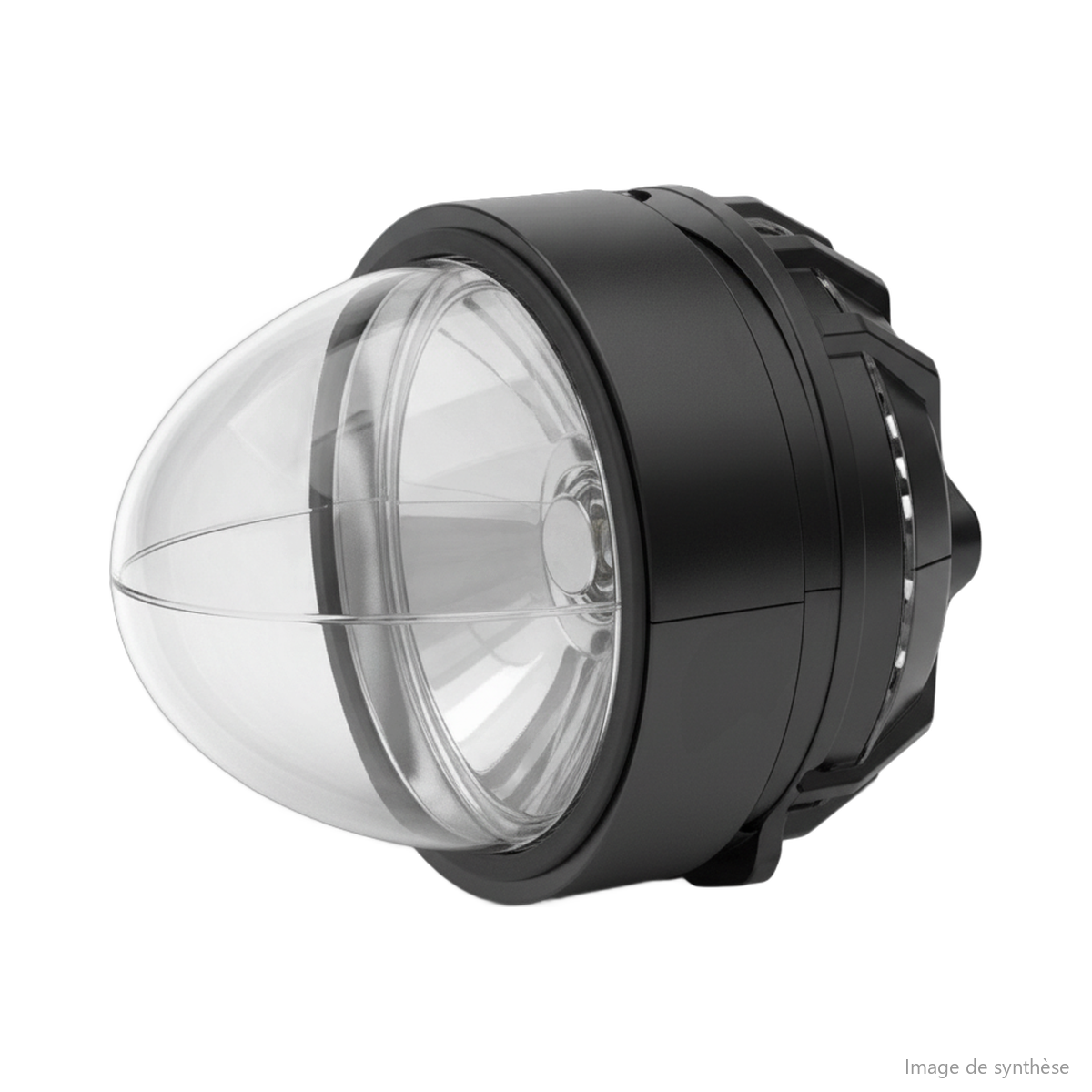 Phare avant rond avec optique transparente pour trottinette électrique Dualtron Dolphin vu de trois-quarts