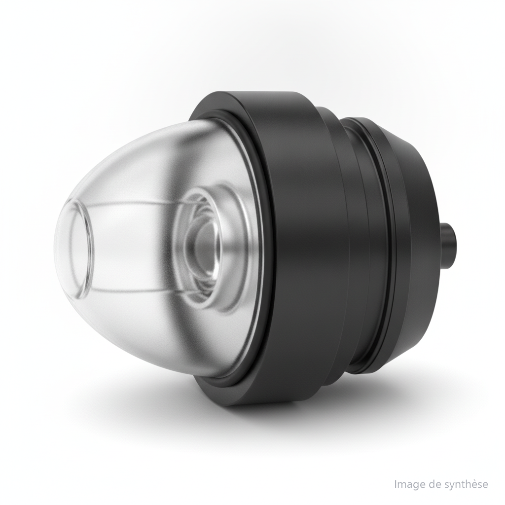 Phare avant supérieur vert de trottinette électrique Dualtron Popular vu de profil