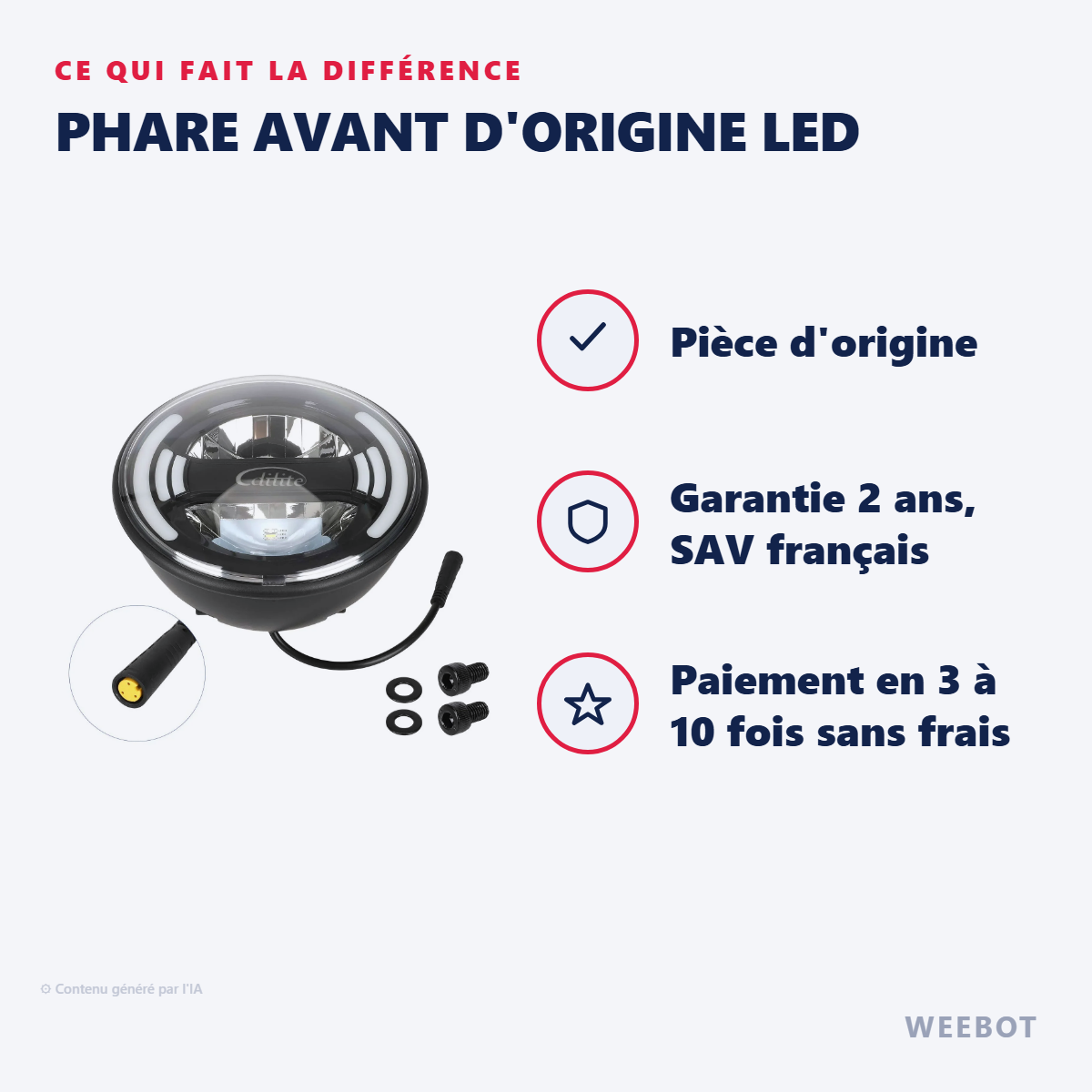 Phare Avant d'Origine LED : les points forts