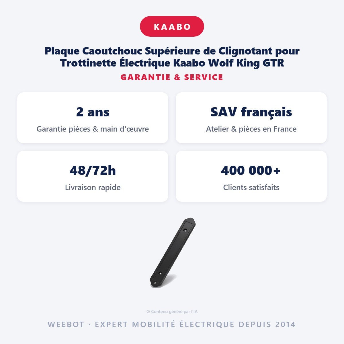 Plaque Caoutchouc Supérieure de Clignotant pour Trottinette Électrique Kaabo Wolf King GTR - Weebot