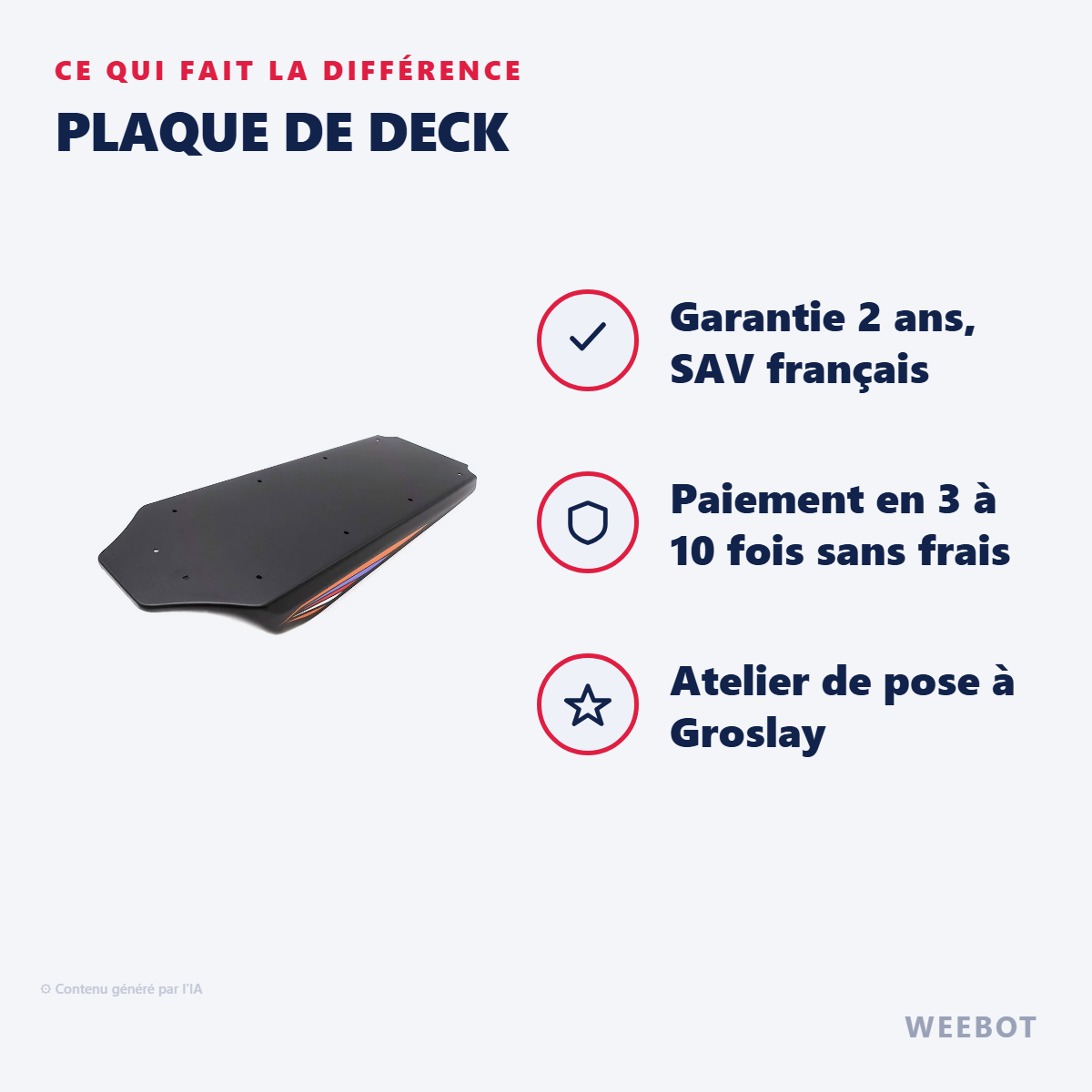 Plaque de Deck : les points forts