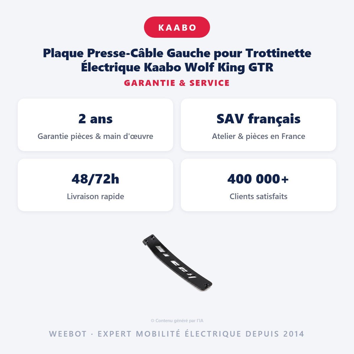 Plaque Presse-Câble Gauche pour Trottinette Électrique Kaabo Wolf King GTR - Weebot