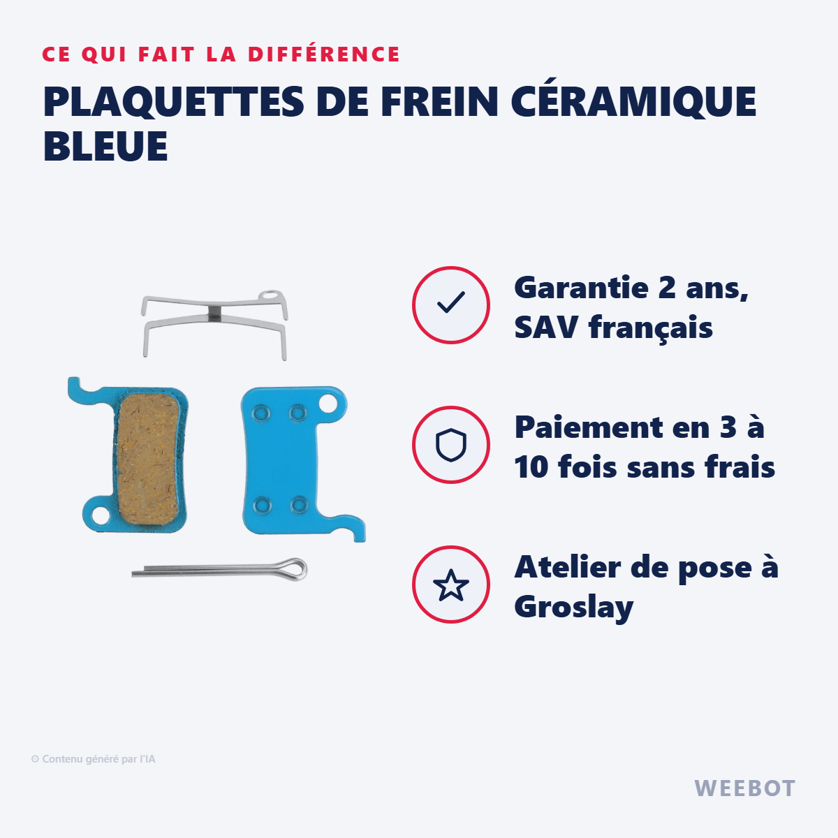 Plaquettes de Frein Céramique Bleue : les points forts