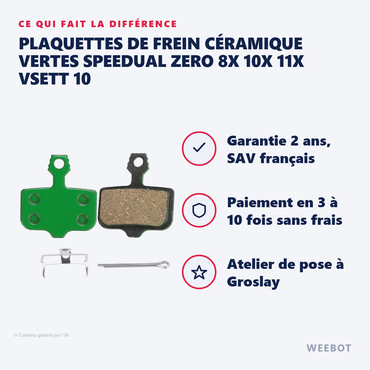 Plaquettes de Frein Céramique Vertes Speedual Zero 8X 10X 11X Vsett 10 : les points forts