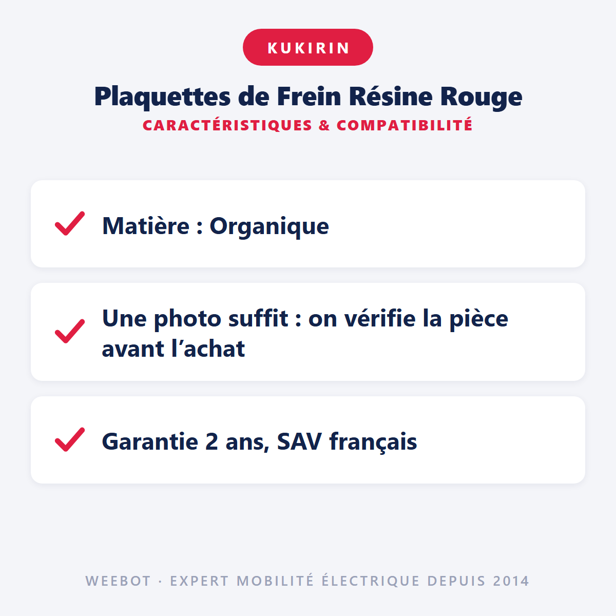 Plaquettes de Frein Résine Rouge : caractéristiques et compatibilité