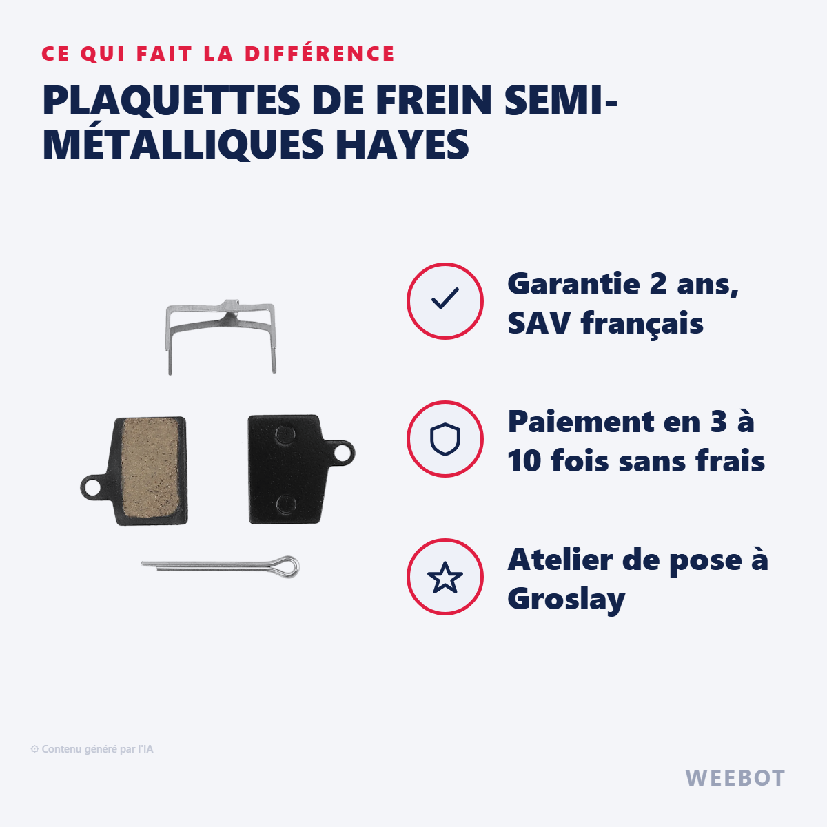 Plaquettes de Frein Semi-Métalliques HAYES : les points forts