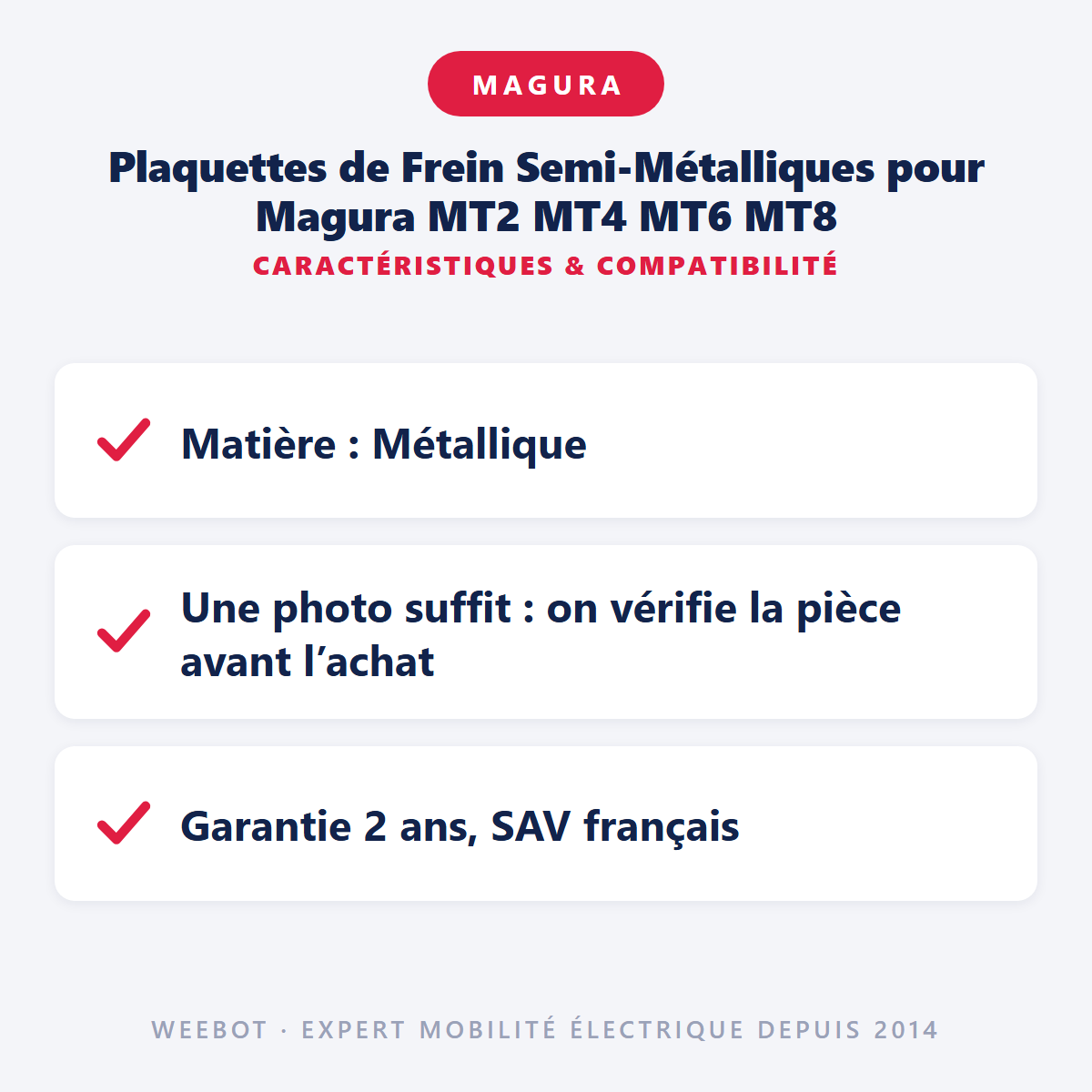 Plaquettes de Frein Semi-Métalliques pour Magura MT2 MT4 MT6 MT8 : caractéristiques et compatibilité
