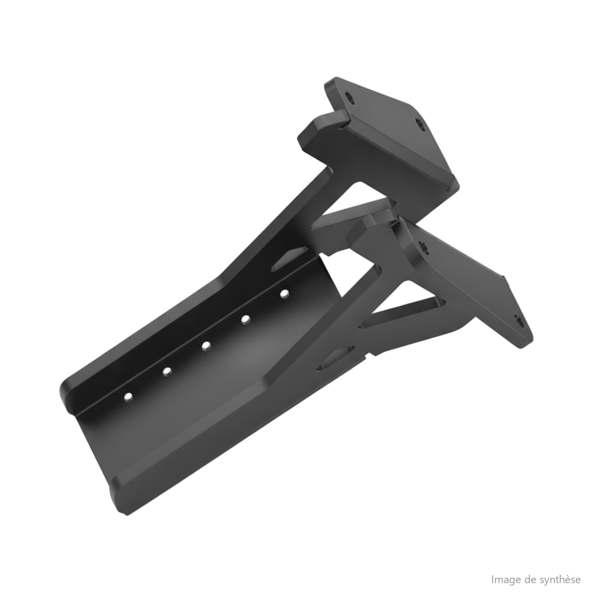 Schéma technique en vue perspective de la platine supérieure de selle pour Dualtron X