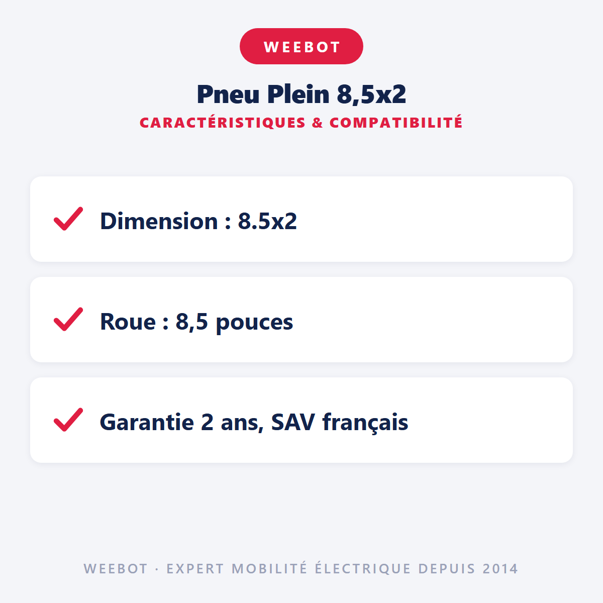 Pneu Plein 8,5x2 : caractéristiques et compatibilité
