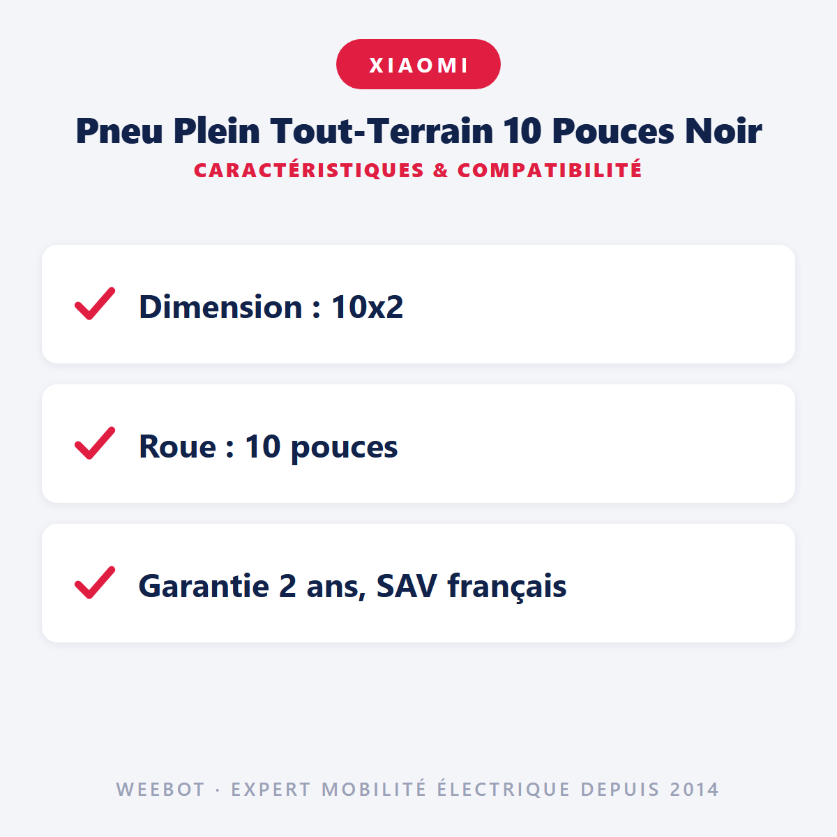 Pneu Plein Tout-Terrain 10 Pouces Noir : caractéristiques et compatibilité