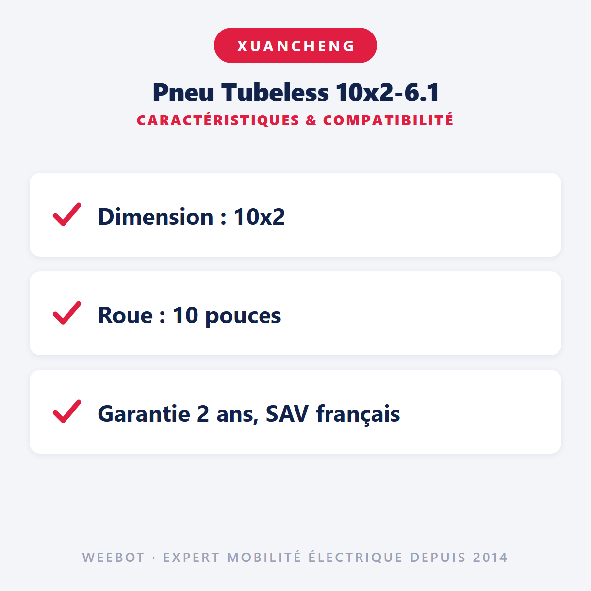 Pneu Tubeless 10x2-6.1 : caractéristiques et compatibilité