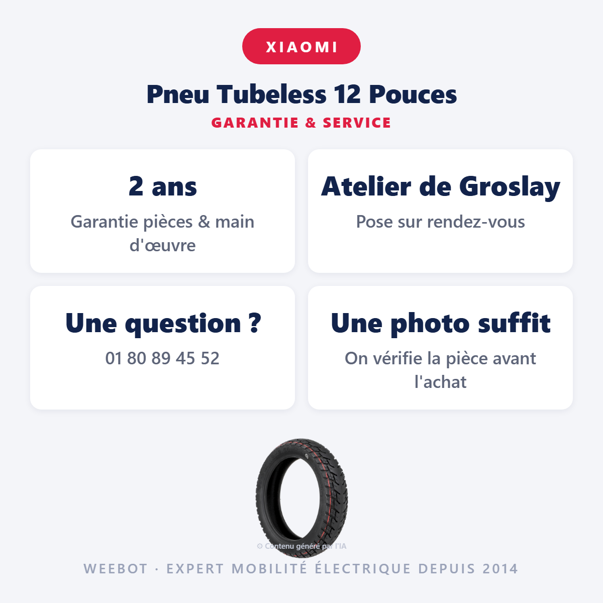 Pneu Tubeless 12 Pouces : garantie 2 ans et service après-vente