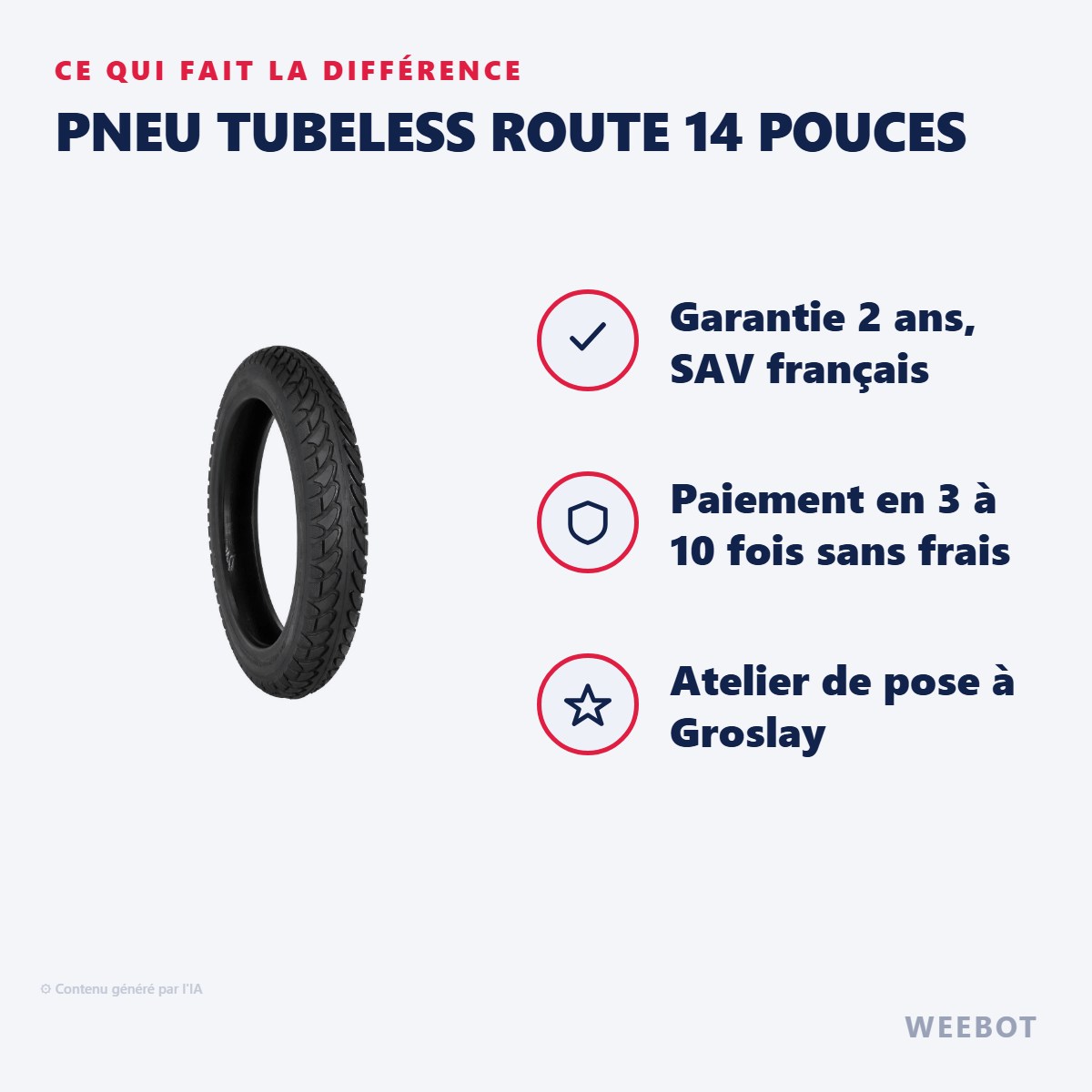 Pneu Tubeless Route 14 Pouces : les points forts