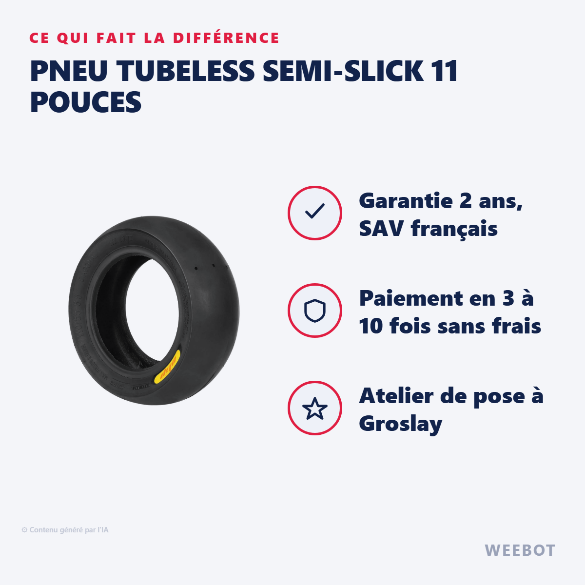 Pneu Tubeless Semi-Slick 11 Pouces : les points forts