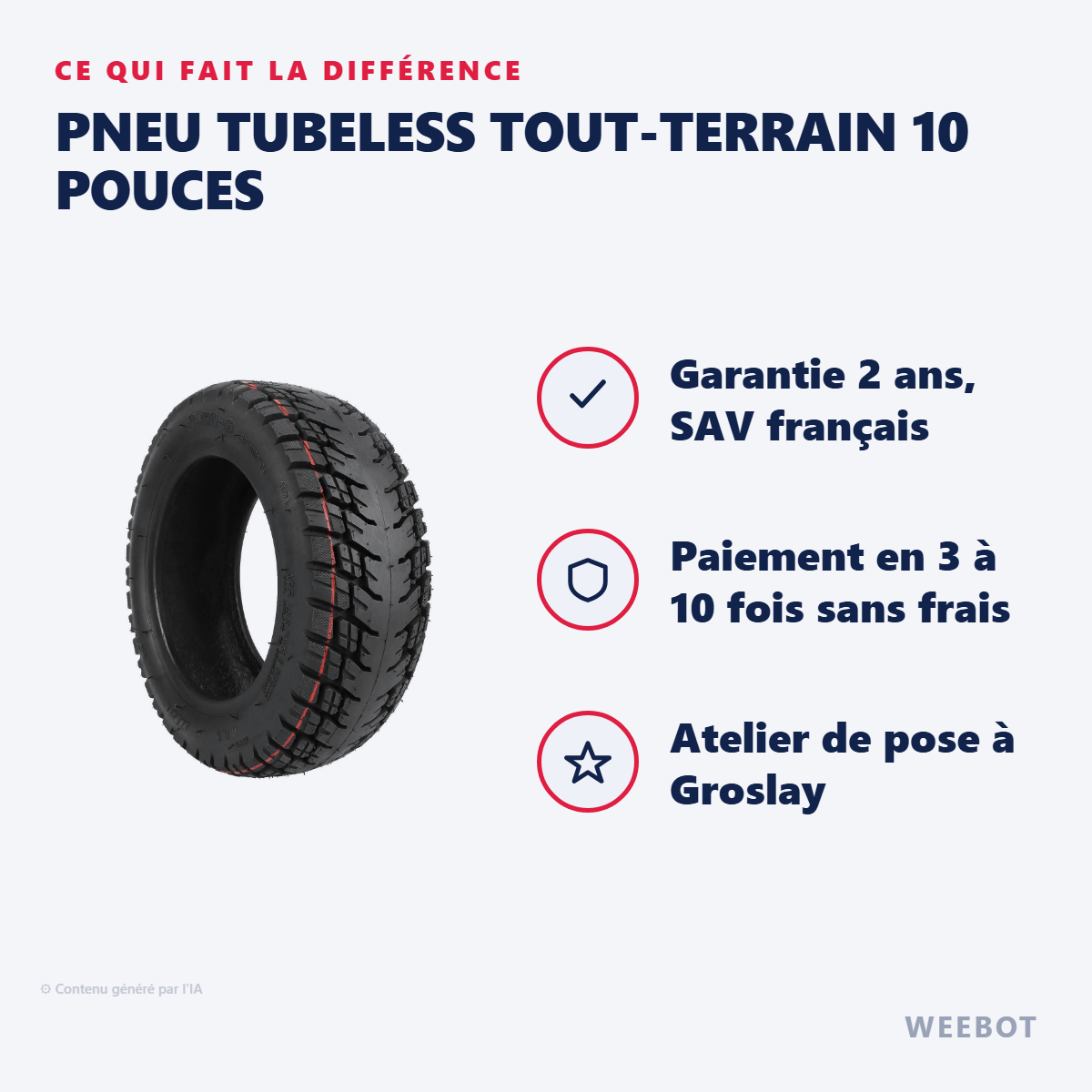 Pneu Tubeless Tout-Terrain 10 Pouces : les points forts