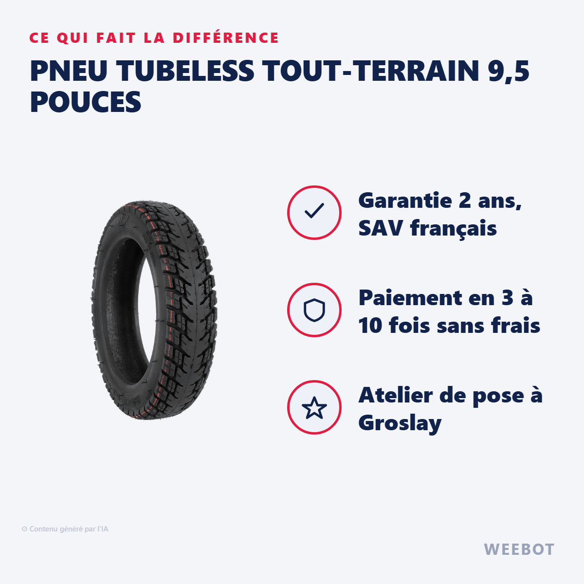 Pneu Tubeless Tout-Terrain 9,5 Pouces : les points forts