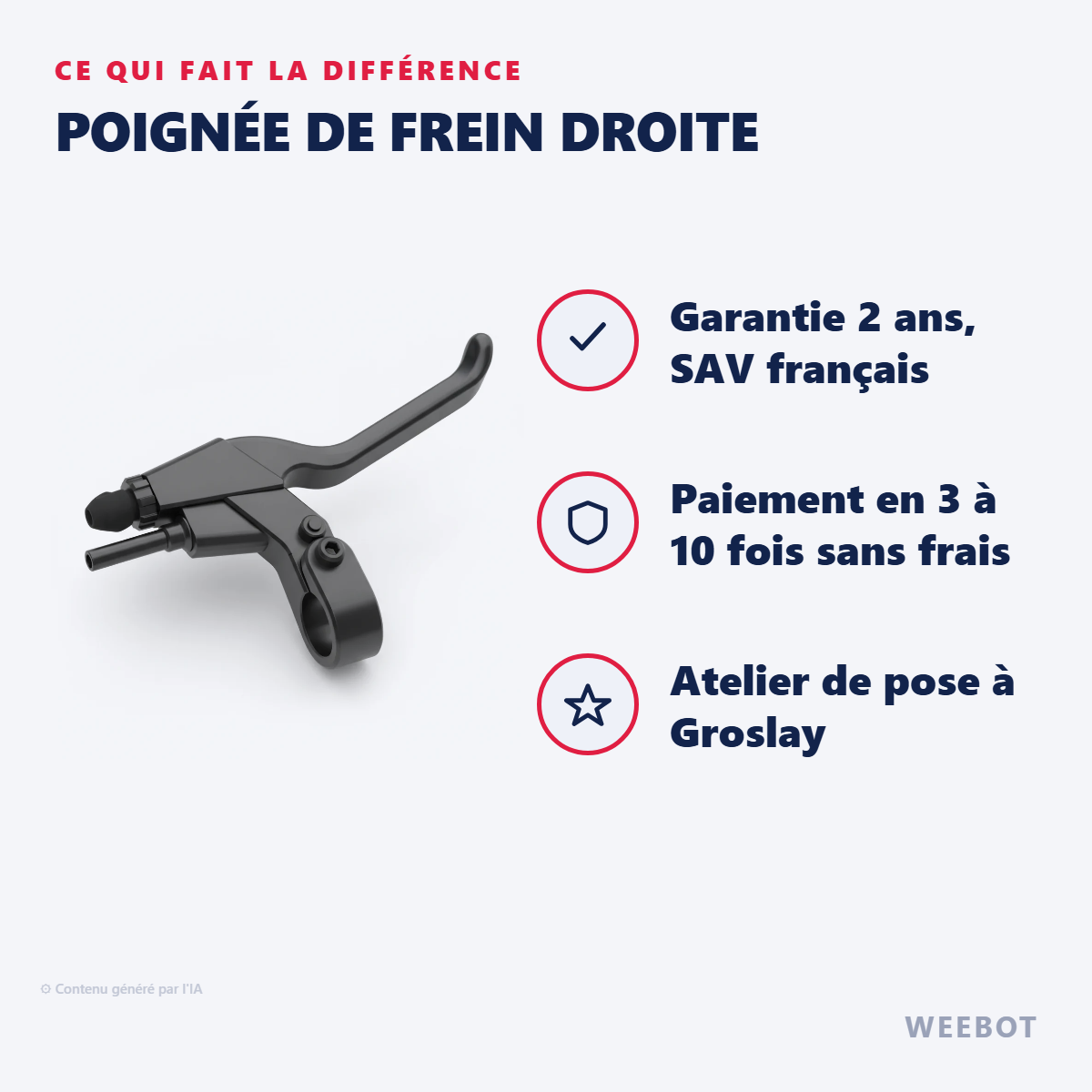 Poignée de Frein Droite : les points forts
