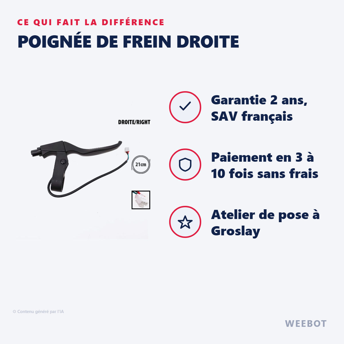 Poignée de Frein Droite : les points forts