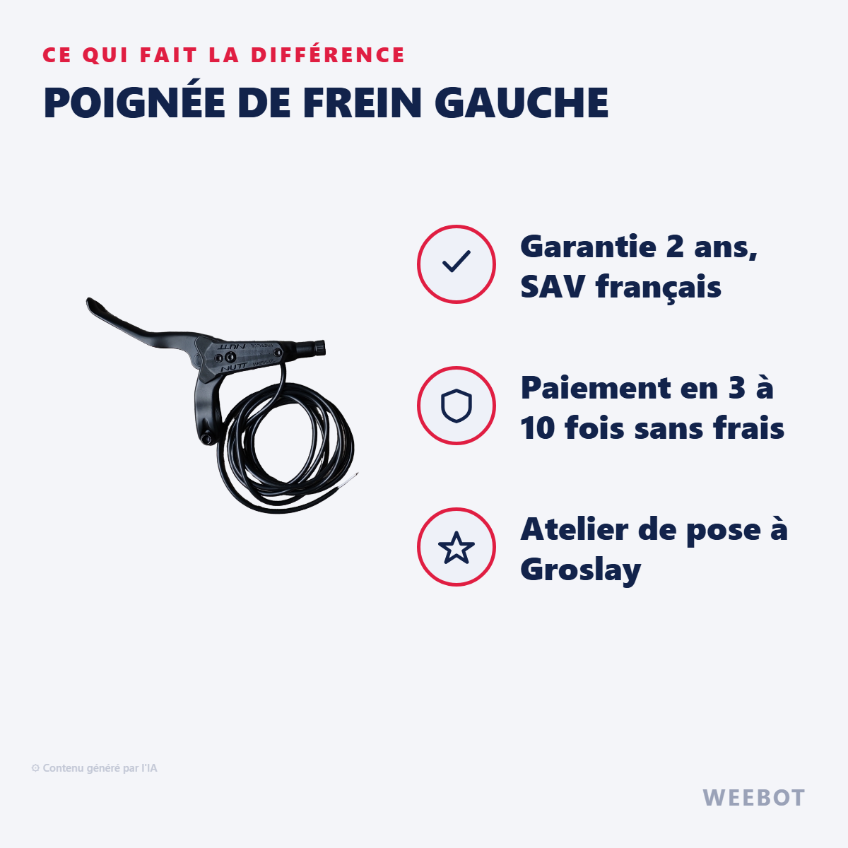 Poignée de Frein Gauche : les points forts