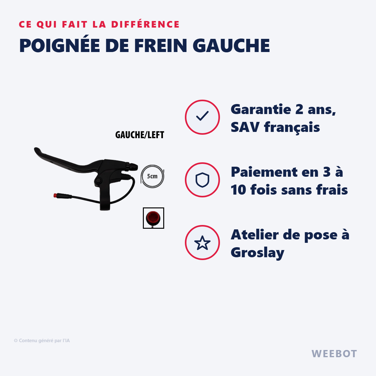 Poignée de Frein Gauche : les points forts