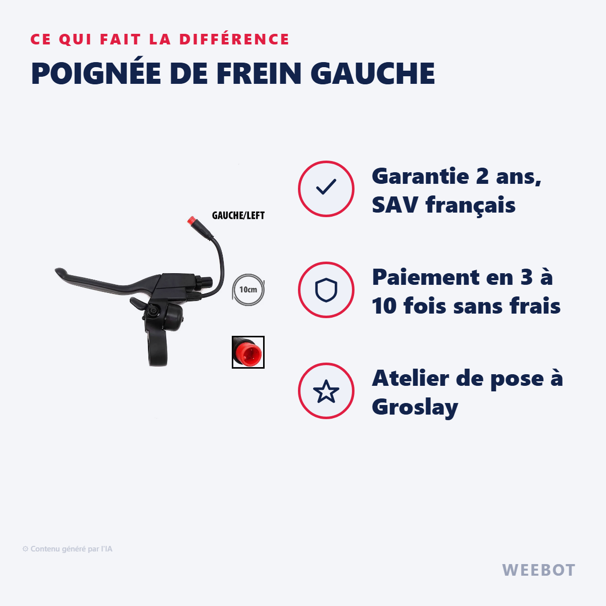 Poignée de Frein Gauche : les points forts