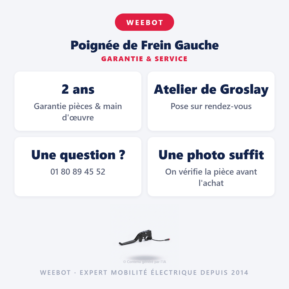 Poignée de Frein Gauche pour Trottinette Electrique Weebot Anoki X - Weebot