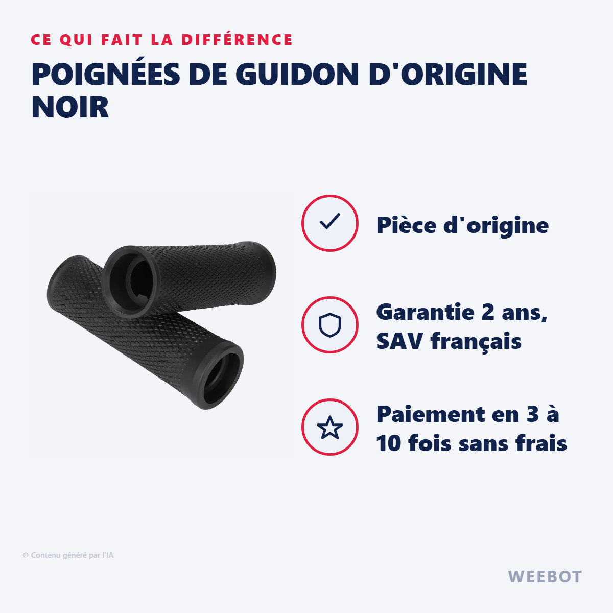 Poignées de Guidon d'Origine Noir : les points forts