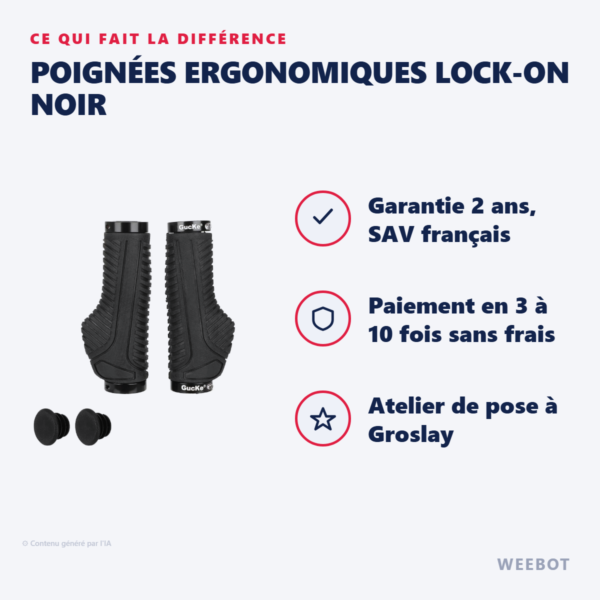 Poignées Ergonomiques Lock-On Noir : les points forts