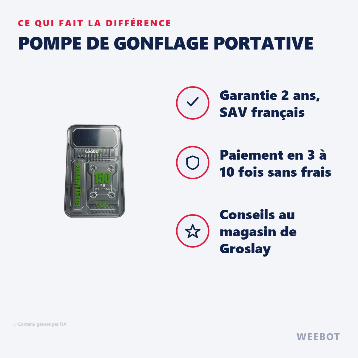 Pompe de Gonflage Portative : les points forts