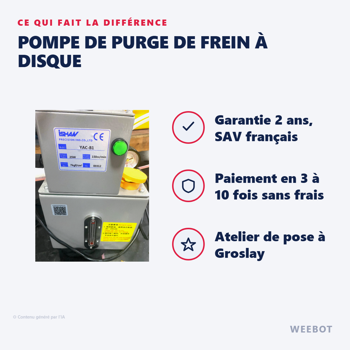Pompe de Purge de Frein à Disque : les points forts