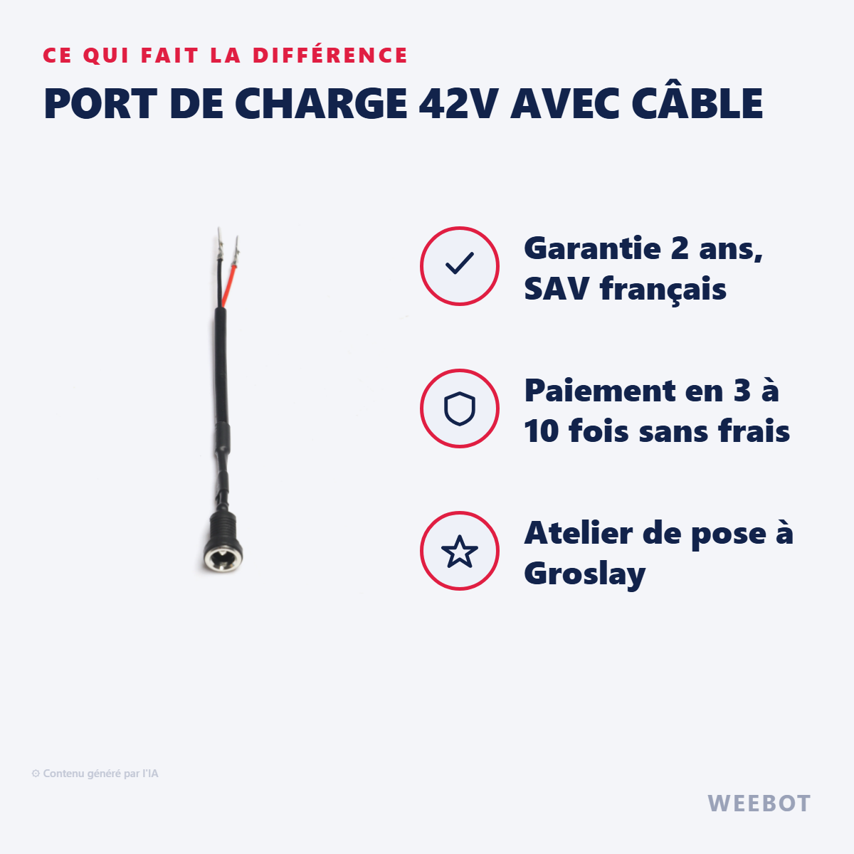 Port de Charge 42V avec Câble : les points forts