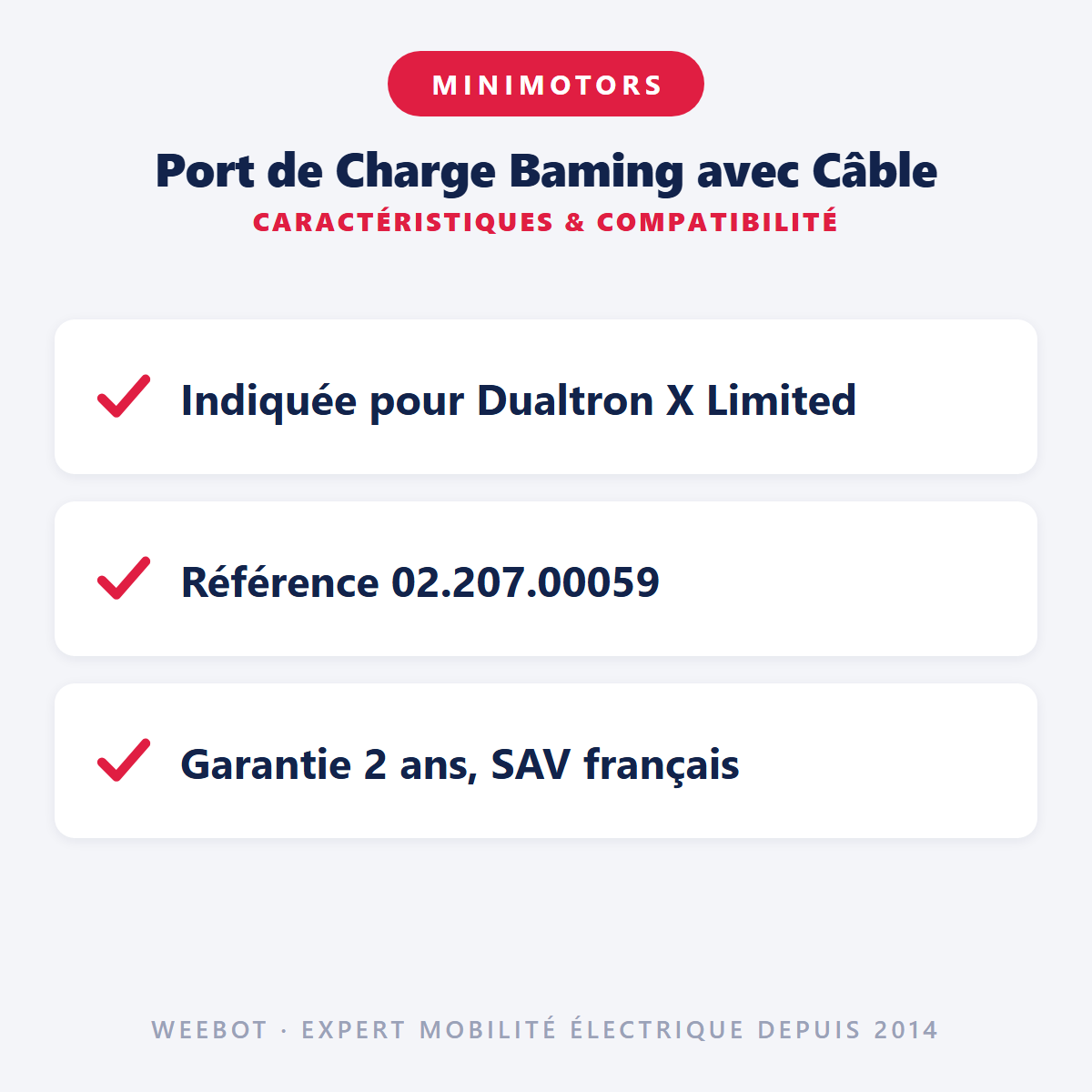 Port de Charge Baming avec Câble : caractéristiques et compatibilité