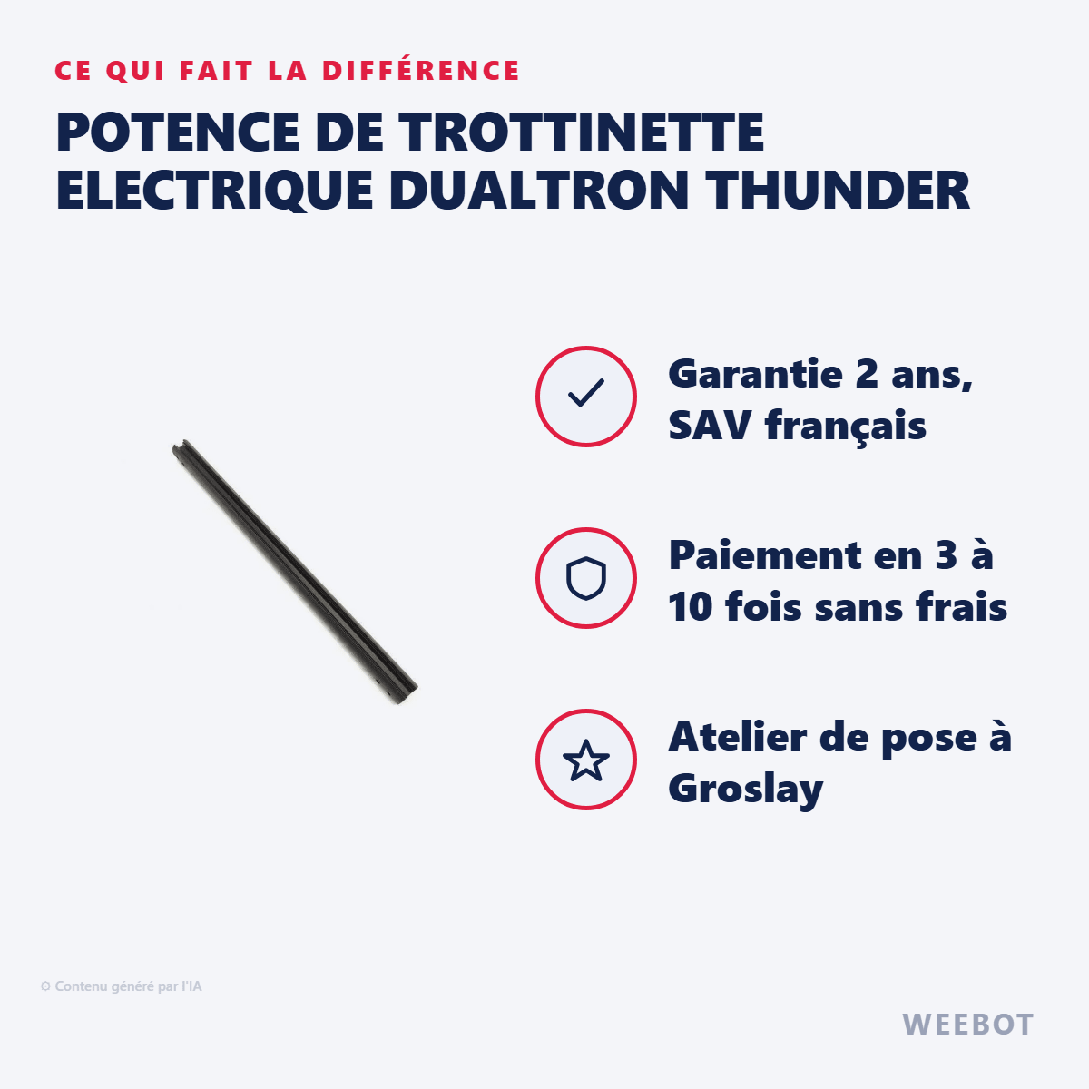 Potence de Trottinette Electrique Dualtron Thunder - Weebot